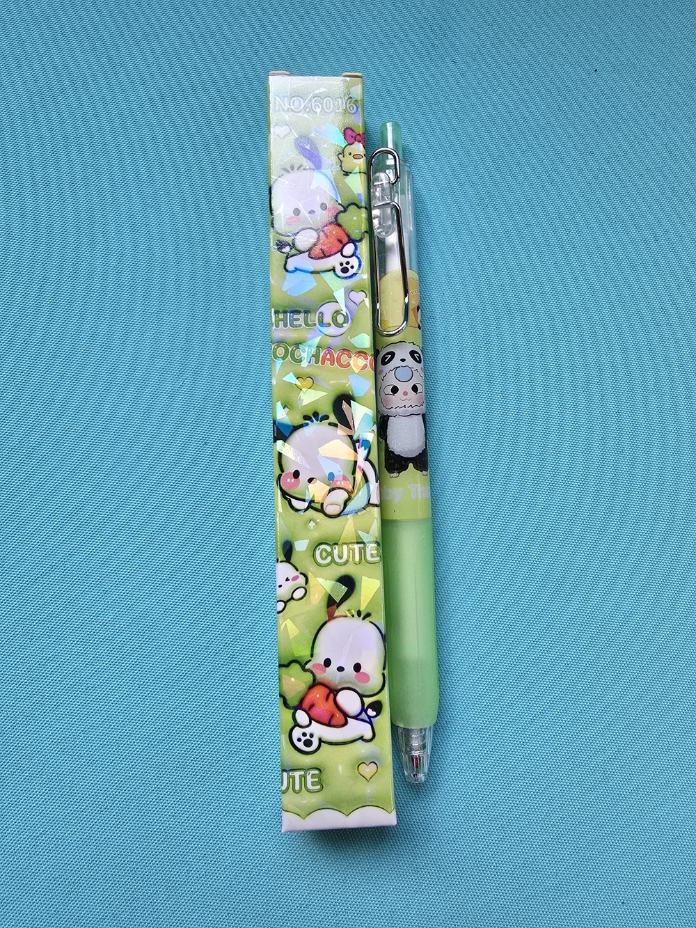 Pochacco Sanrio Pen & Green Lime Zipper Pouch - Picture 5 of 6